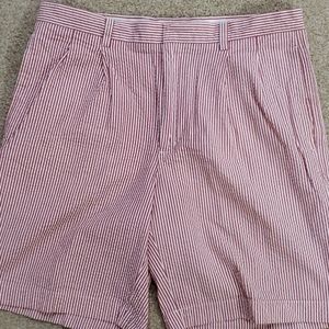 Red seersucker Cutter & Buck shorts